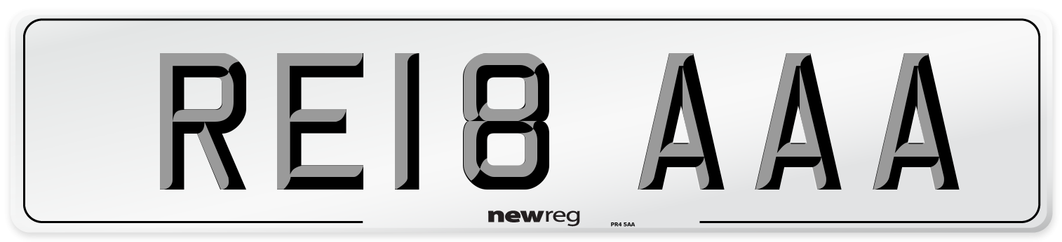 RE18 AAA Number Plate from New Reg